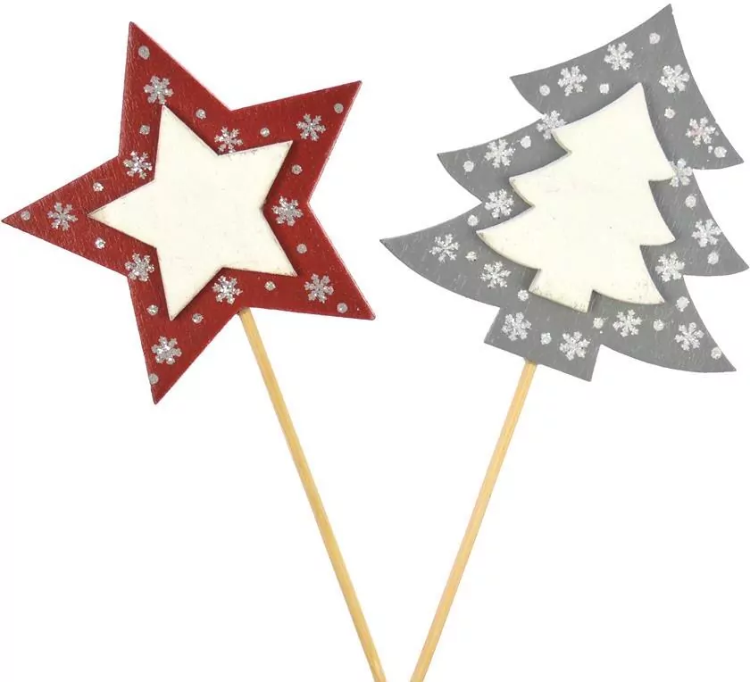 Dekoracja na piku - gwiazdka/choinka zdobiona - tantis.pl