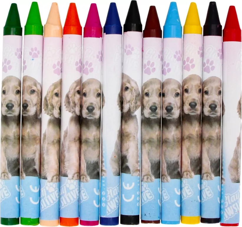 Kredki woskowe 12 kolorów Doggy - tantis.pl