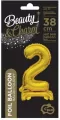 Balon foliowy B&C Cyfra stojaca "2" złota 38cm - tantis.pl