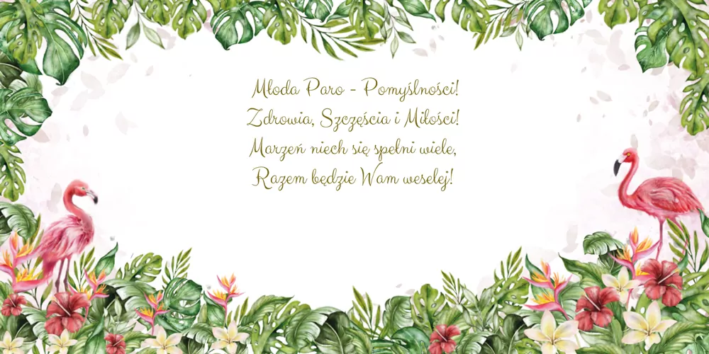 Karnet KWD ślub flamingi - tantis.pl