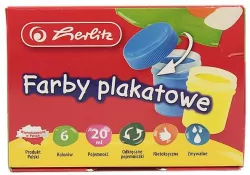 Farby plakatowe szkolne 6 kolorów x 20ml