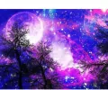 Diamentowa mozaika Fioletowa noc nad drzewami NO-1006979 - tantis.pl
