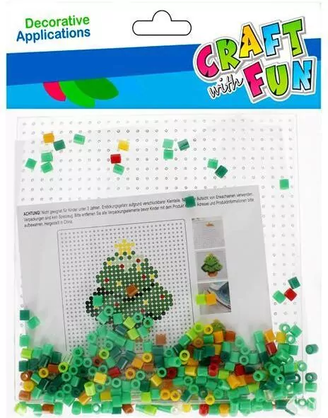 Zestaw kreatywny Boże Narodzenie koraliki do zaprasowywania Choinka Craft with Fun 521575 - tantis.pl