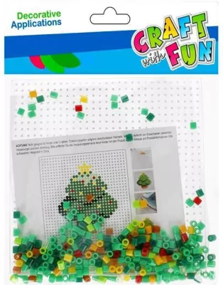 Zestaw kreatywny Boże Narodzenie koraliki do zaprasowywania Choinka Craft with Fun 521575