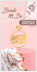 Dekoracja akrylowa na tort wieczór panieński złota