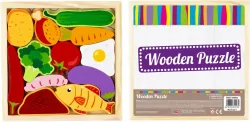 Układanka drewniana warzywa, 12 elementów