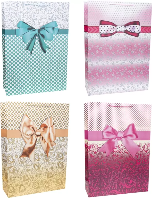 Torebka ozdobna 51x72x18cm szerokie dno mix. 1 sztuka - tantis.pl