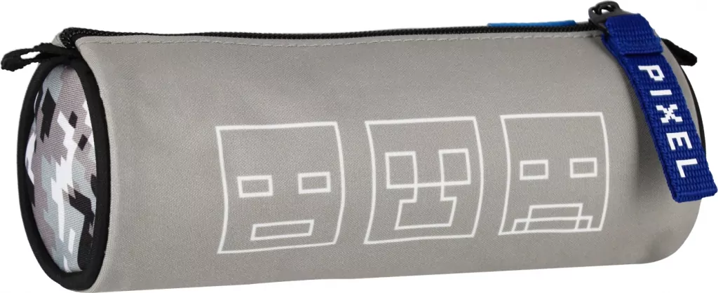 Piórnik tuba 1 zamek Pixel szary - tantis.pl