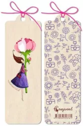 Zakładka drewniana. Róża