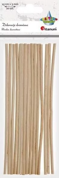 Drewniane patyczki okrągłe dekoracje 3x150mm 20szt - tantis.pl