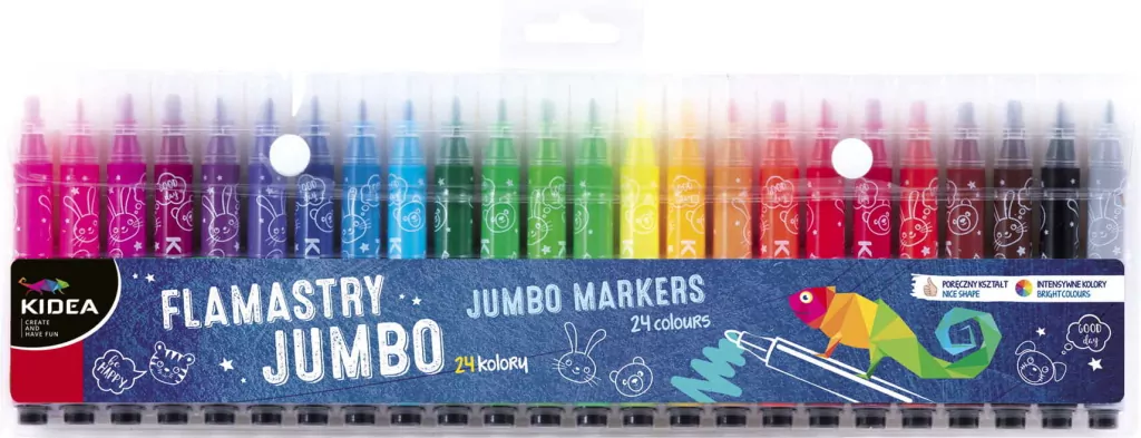 Flamastry Jumbo 24 kolory. KIDEA - tantis.pl