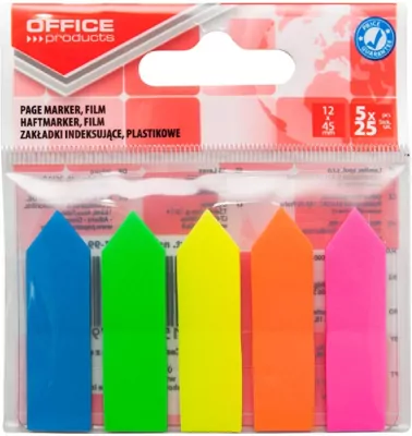 Zakładki Indeksujące 12x45mm, strzałki 5x25 sztuk