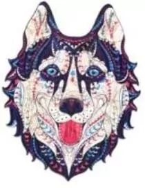 Puzzle drewniane eko 73. Śnieżny husky - tantis.pl