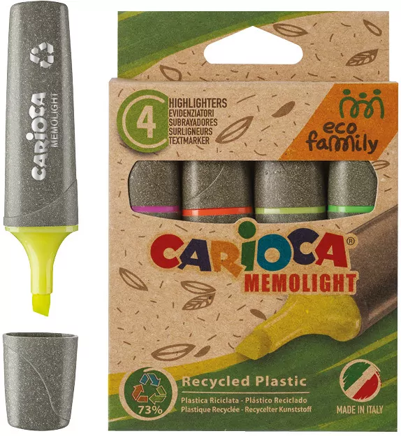Zakreślacze EcoFamily 4 kolory CARIOCA - tantis.pl