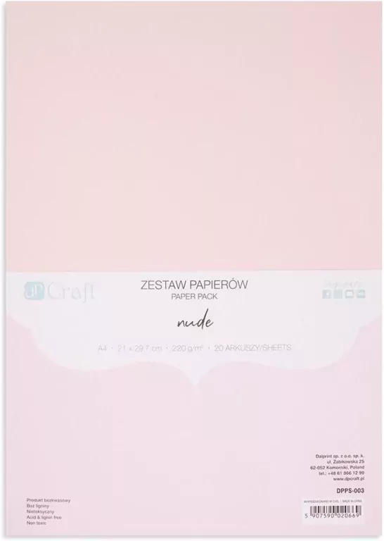 Zestaw papierów A4 20 arkuszy Nude 220g - tantis.pl