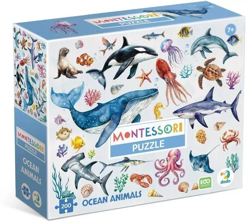 Puzzle 200 Montessori Zwierzęta oceaniczne - tantis.pl