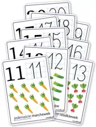 Plansze edukacyjne A5 - Cyfry 11-20. 10 kart