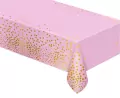 Obrus foliowy B&C złote groszki róż 137x183cm - tantis.pl