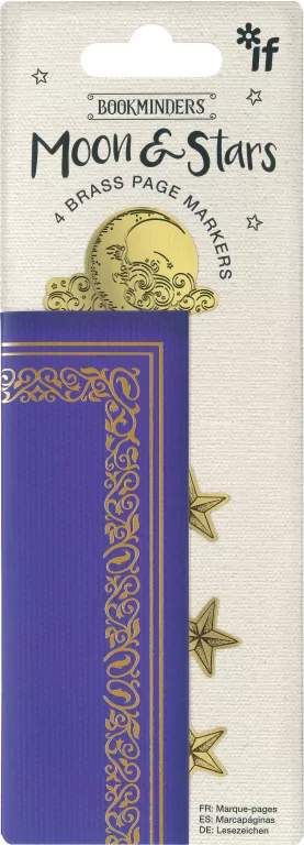 Bookminders Moon&Stars - zestaw 4 metalowych zakładek - tantis.pl