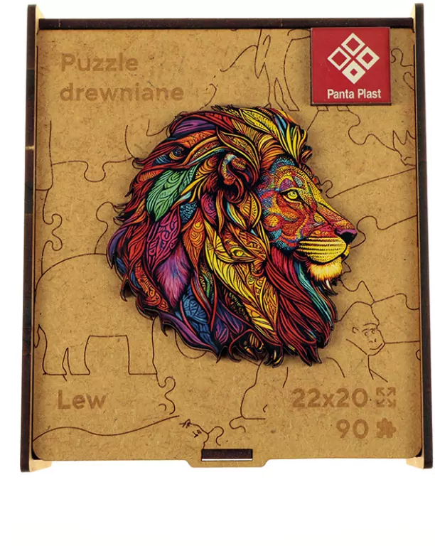 Panta Plast. Puzzle drewniane A4. Lew - tantis.pl