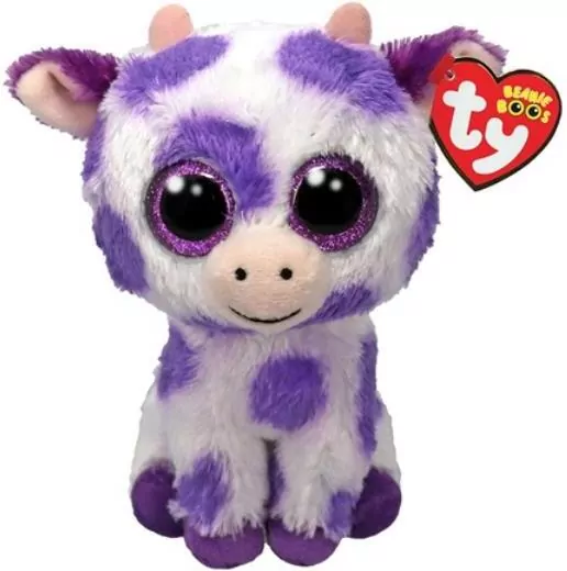Beanie Boos Ethel - krowa z fiolet. plamami 15cm - tantis.pl