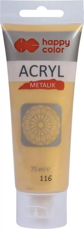 Farba akrylowa. Delikatne złoto metalik 75ml - tantis.pl
