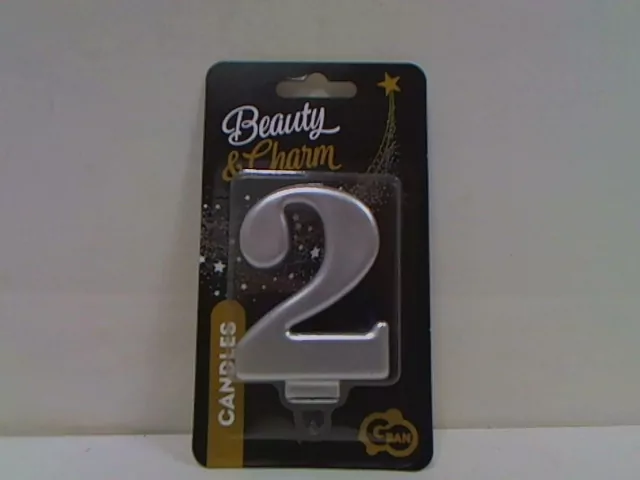 Świeczka B&C 2 metalik srebrna 8,0cm - tantis.pl