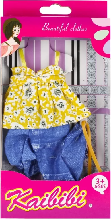 Ubranko dla lalek 501162 Mega Creative mix cena za 1 szt- długa sukienka, torebka, buty, bluzka, krótkie spodenki, długie spodenki - tantis.pl