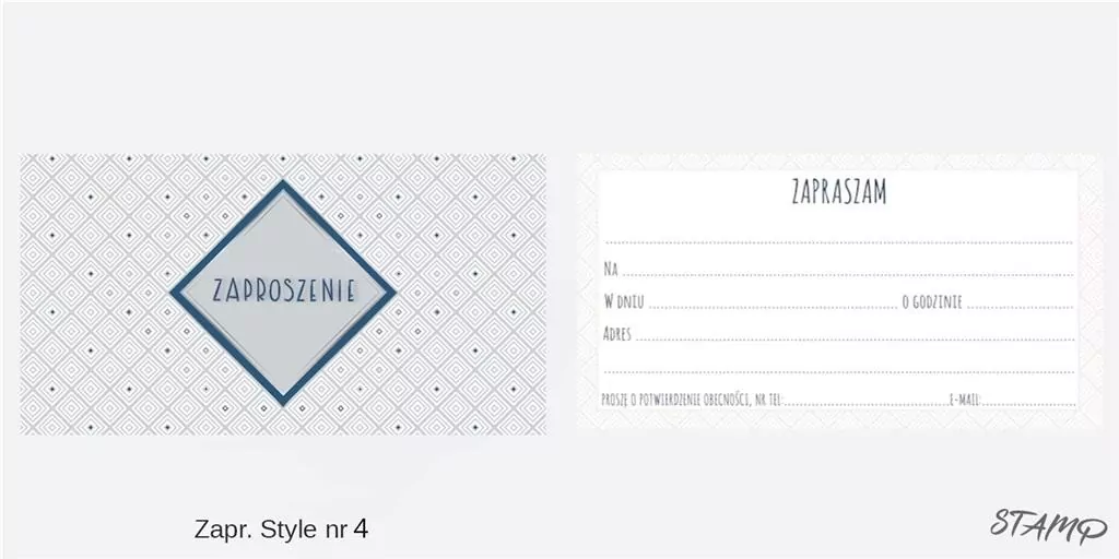 Zaproszenia Style nr 04 (opakowanie 10 szt) - tantis.pl