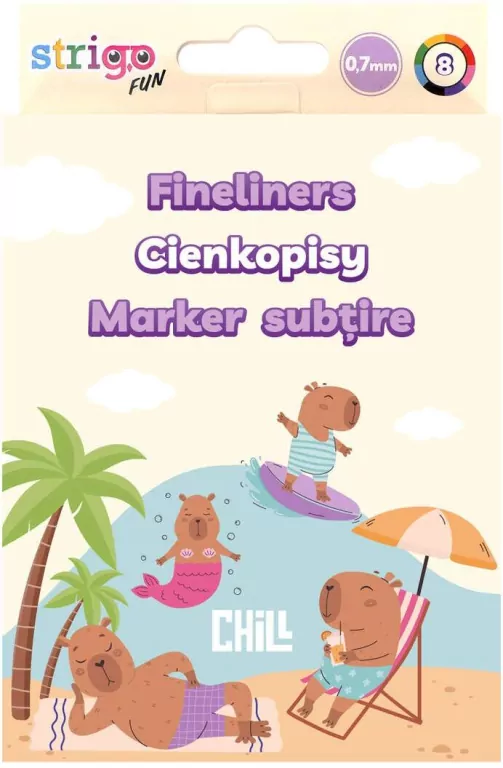 Cienkopisy Kapibara 8szt - tantis.pl
