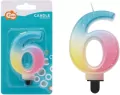 Świeczki urodzinowe Cyferka 6 pastelowa ombre 8 cm Godan - tantis.pl