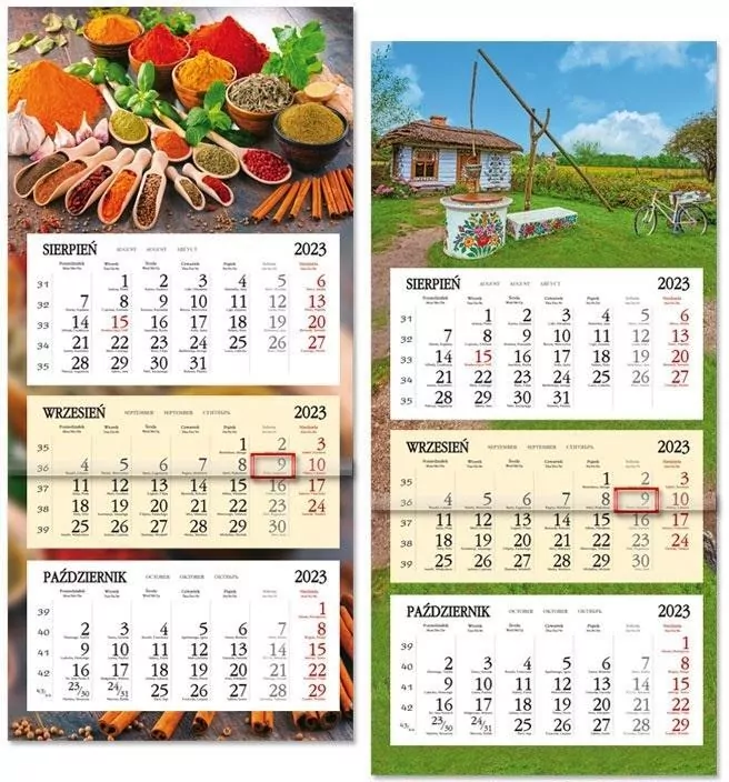 Kalendarz 2024 trójdzielny z płaską główką. Mix - tantis.pl