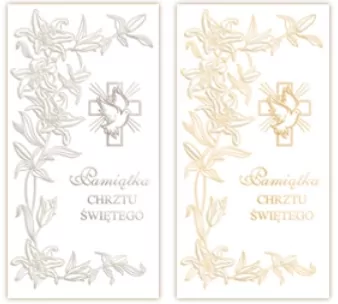 Karnet Chrzest Święty z kopertą. Hologram. Mix - tantis.pl