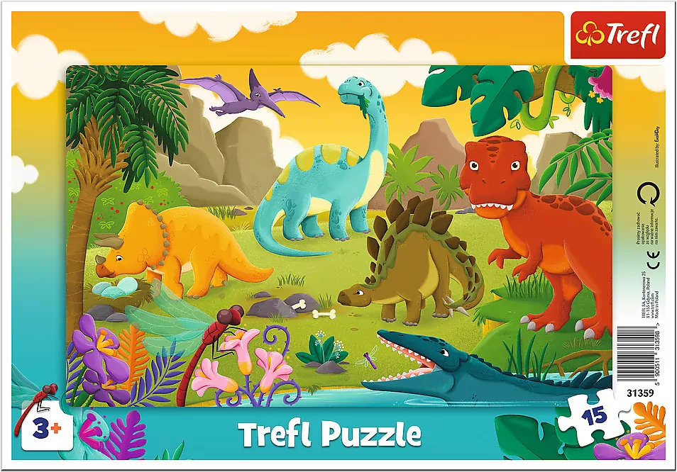 Puzzle 15el ramkowe Dinozaury 31359 Trefl - tantis.pl
