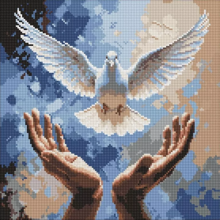 Diamentowa mozaika - Dłonie dobroci 40x40cm - tantis.pl