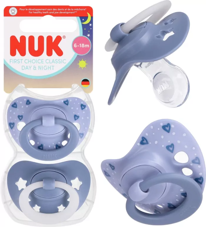 NUK. First Choice. Smoczek. 2 sztuki. 6-18 miesięcy. Niebieski - tantis.pl
