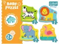 Trefl. Puzzle Baby 4w1. Zwierzątka na safari - tantis.pl