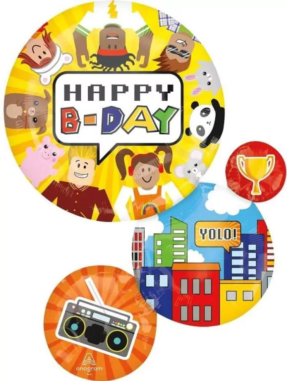 Balon foliowy H-BDAY XL 71x55cm - tantis.pl