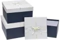 Pudełko prezentowe z kokardą granat ROZETTE - tantis.pl