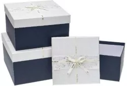 Pudełko prezentowe z kokardą granat ROZETTE