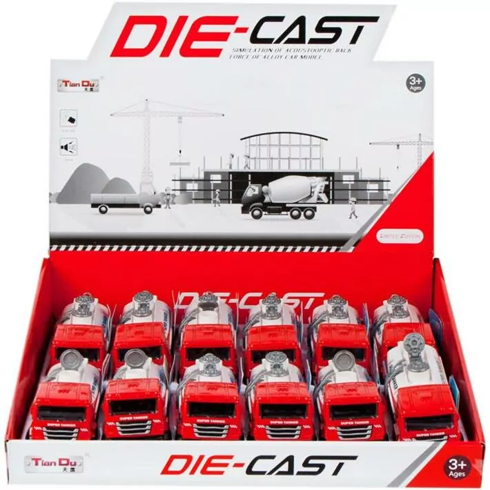 Auto ciężarowe metalowe dżwięk i światło 17cm + cysterna MC - tantis.pl