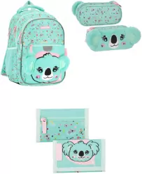 Pakiet Koala pluszowy: plecak / piórnik saszetka / GRATIS portfel