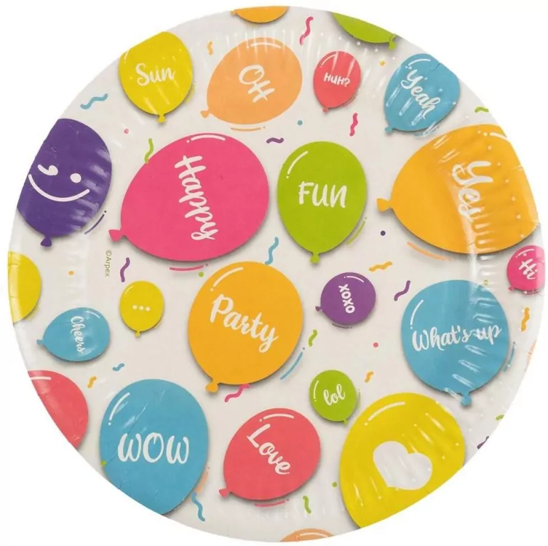 Talerze papierowe Happy Balloons - tantis.pl