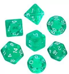 Komplet kości REBEL RPG - Mini Kryształowe - Zielone - tantis.pl