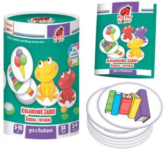Kolorowe żabki. Zebrał i wygrał! Gra edukacyjna - tantis.pl