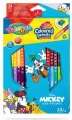 Kredki ołówkowe trójkątne Colorino Kids 24 kolorów 12 sztuk z temperówką  Mickey - tantis.pl