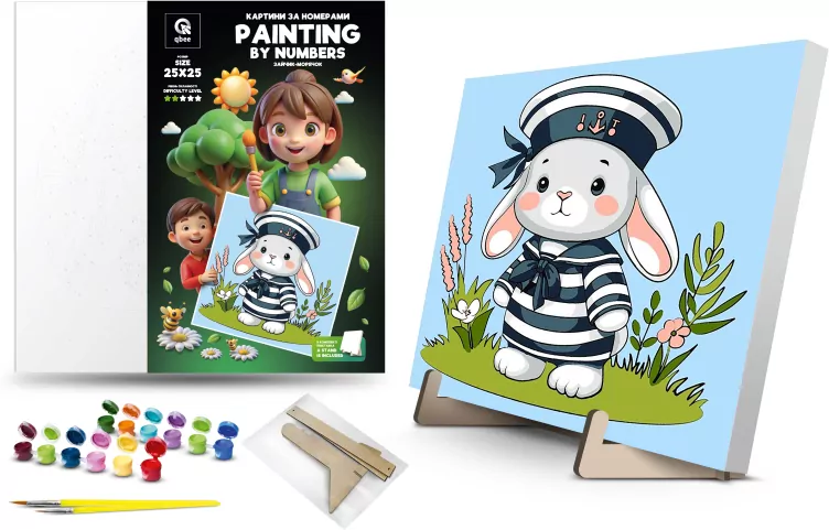 Malowanie po numerach - Sailor Bunny 25x25cm - tantis.pl