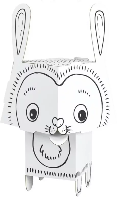 Królik. Złóż i pokoloruj. Cube Head - tantis.pl