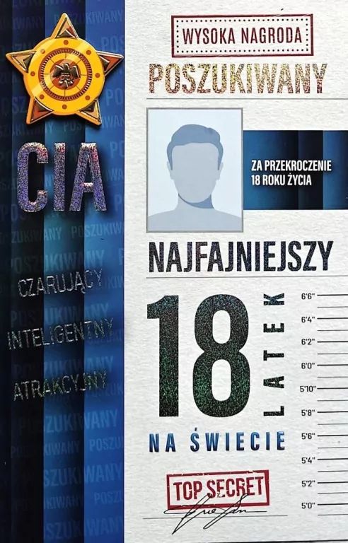 Karnet Urodziny 18 chłopak poszukiwany - tantis.pl
