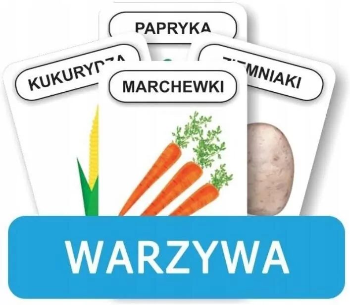 Komlogo, karty logopedyczne, Rozwijamy mowę i myślenie dziecka, Warzywa - tantis.pl